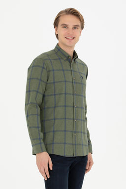 Мужская рубашка цвета хаки с длинным рукавом - U.s. polo assn фото 8