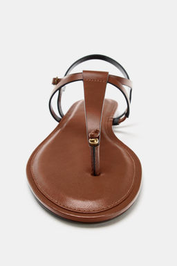 SANDALIA PLANA PIEL / Marr?n - Zara фото 6
