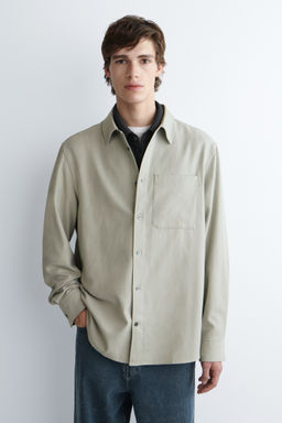 CAMISA MEZCLA DE ALGOD?N CEPILLADO RELAXED FIT - H&m фото 3