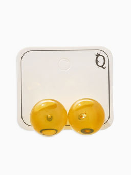 Цена за 3 шт. Серьги пластик «Монпансье. Круг», 1.5 см, жёлтые