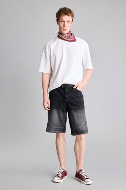 %100 Pamuk Baggy F_t Bermuda _ort