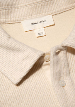 Dugmeli Beyaz Basic Sweatshirt - Mavi фото 8