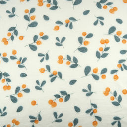 Плед/покрывало 150х200см "Облепиха", велсофт "California" набивной, полиэстер 100%, плотность 160г/м2, упаковка: 16х33см пояс бумажный, "Домашняя мода" (Россия)