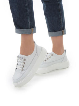 05-SD8-1D WHITE Кроссовки женские (натуральная кожа)