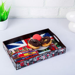 Поднос с ручками Лондон, деревянный, 30х20х4,5см