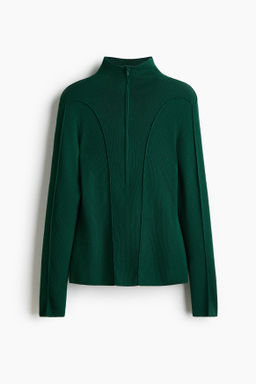 Top con cuello perkins y media cremallera