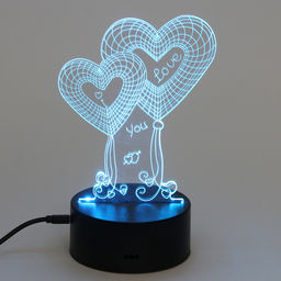 Цена за 2 шт. Светильник ночник "3D-Нежность" на пластиковой подставке, с включателем USB