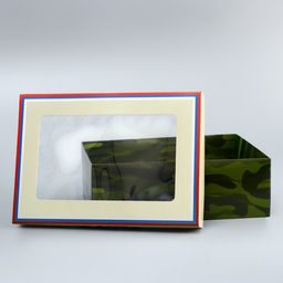 Цена за 5 шт. Коробка складная, крышка-дно, 23 Февраля, 24?17?8 см с окном