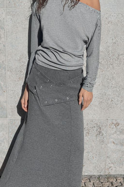 SOFT STUDDED MIDI SKIRT - Zara фото 3