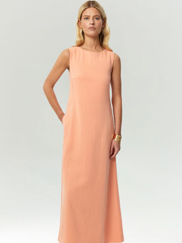 EMKA / Платье макси со шнуровкой на спине с добавлением льна  фото 3