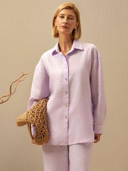 Рубашка женская Лён Белый - Modamica фото 3