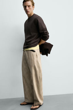 PANTAL?N CHINO RELAXED FIT JACQUARD / Tostado - Zara фото 6