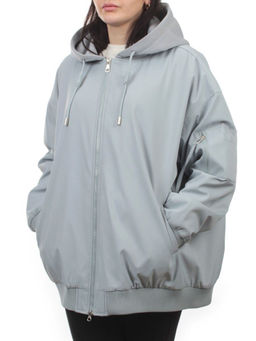 H24-283 GRAY/BLUE Куртка демисезонная женская (100 гр. синтепон)