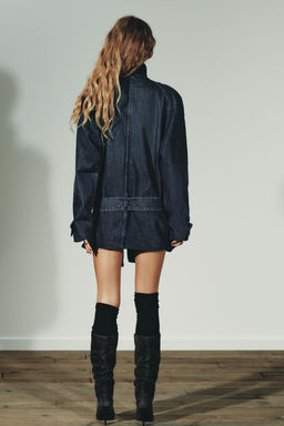 MIDI DENIM TRENCH COAT WITH BELT - Zara фото 8