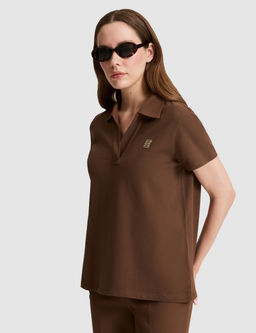 Kahverengi Comfort Fit Polo Yaka Ti__rt