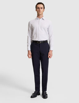 Gri Kareli Slim Fit Uzun Kollu G_mlek