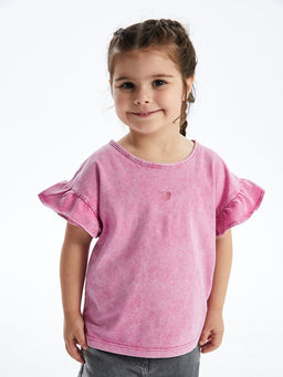 Bisiklet Yaka Nak??l? K?z Bebek Ti??rt