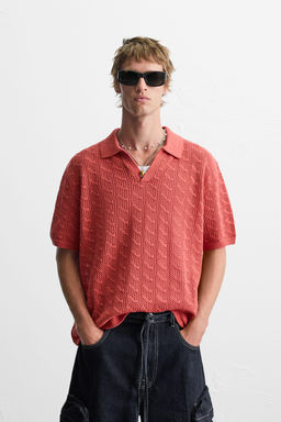 OPEN KNIT POLO SHIRT - Zara фото 2