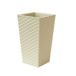 Кашпо для цветов п/эт. "Ротанг белый" 138х138х250мм (М 3085)