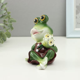 Фигурка полистоун TAKE IT EASY Лягушка с ромашкой, 7?9.5?11.5 см
