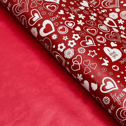 Цена за 10 шт. Бумага упаковочная глянцевая Сердце, двусторонняя, 70?100 см