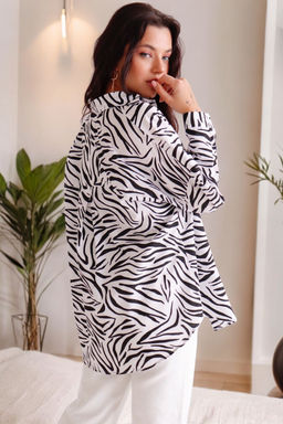 11609 Рубашка удлинённая чёрно-белая - Martichelli фото 14