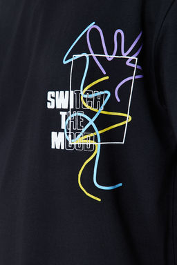 TRENDYOL MAN Siyah Oversize/Genis Kesim Yaz? Bask?l? %100 Pamuklu T-Shirt TMNSS21TS3438 - Trendyolmilla фото 10