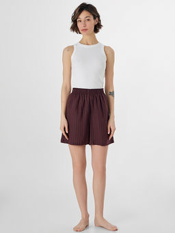 Шорты домашние женские коричневые в полоску - Mark formelle фото 3