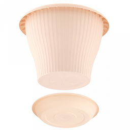 Горшок для цветов пластмассовый "Гамма плюс" 2,9л, д22см, h15,5см, пудровый (Россия)