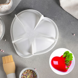 Форма для муссовых десертов и выпечки Доляна Сердце малое, силикон, 17.5?4.7 см, белая