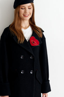 Укороченное пальто прямого силуэта Nelli (Цвет: Черный) - Morozov Amavie фото 4