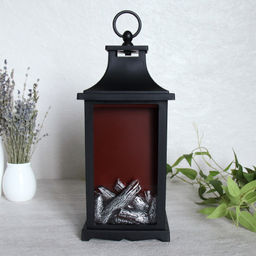 Светильник фонарь настольный Камин 13x13x30 см / YR1168 /уп 24/черный от батареек - Галеонтрейд фото 5