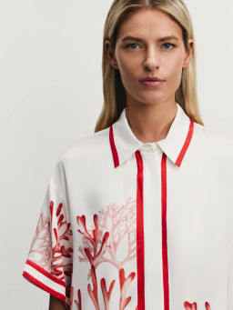 Рубашка из вискозы с принтом / Zarina  фото 7