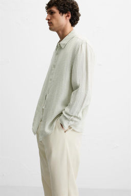 100% LINEN SHIRT - Zara фото 30