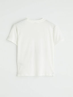 Slogan Bask?l? Bisiklet Yaka Erkek ?ocuk Ti??rt