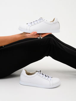 Кеды босоногие кожаные 189.астиw.Белый