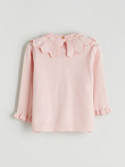 Bebe Yaka F?rf?rl? K?z Bebek Triko Kazak