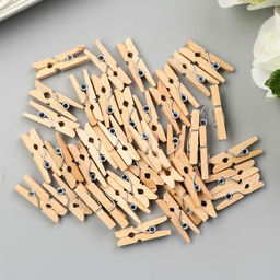 Цена за 2 шт. Декор для творчества дерево «Прищепка» (набор 40 шт.) 2.5×0.8 см