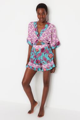 TRENDYOLMILLA Cicek Desenli Dokuma Cut Out/Pencere Plaj Tulum TBESS23EL00017 фото 5