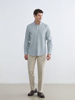 Regular Fit Ekose Gabardin Erkek G?mlek