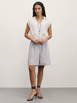 Блузка из жатой ткани с отложным воротником / Zarina  фото 2