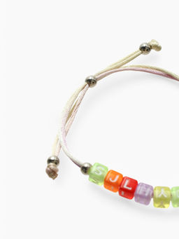 Браслет детский «Выбражулька» на затяжке, радуга с бусинами, цветной