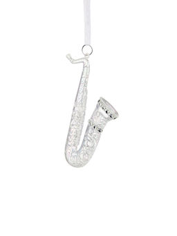 Цена за 2 шт. Ёлочная игрушка Зимнее волшебство. Саксофон, 124 см, прозрачный перелив  фото 9