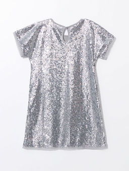 Bisiklet Yaka Pul ??lemeli K?z ?ocuk Elbise - Waikiki фото 3