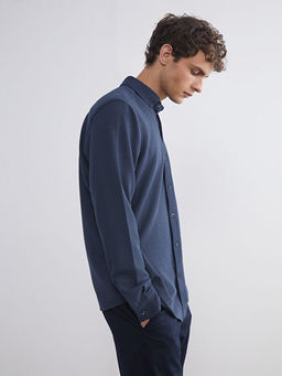 Slim Fit Uzun Kollu Erkek Dokulu G?mlek