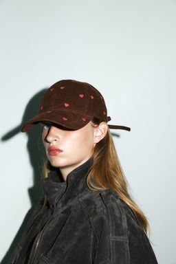 CORDUROY CAP WITH HEART EMBROIDERY - Zara фото 2