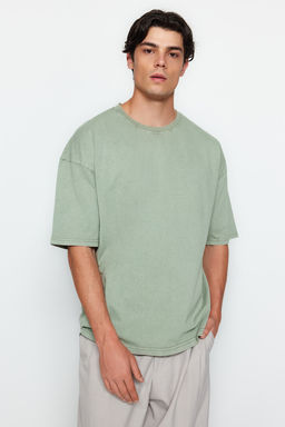 TRENDYOL MAN Premium Antrasit Oversize/Genis Kesim Soluk Efektli %100 Pamuklu T-Shirt TMNSS23TS00153 - Trendyolmilla фото 4