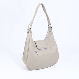 Сумка-мешок на молнии, наружный карман, длинный ремень, цвет серо-бежевый - Simaland фото 2