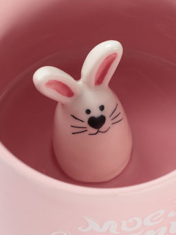 Кружка Доляна «Зайчик», 360 мл, керамика, розовая