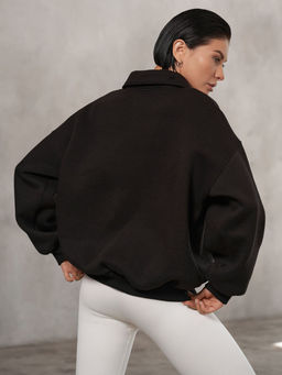 Утепленный свитшот с воротником на молнии - NEVERLATE фото 2